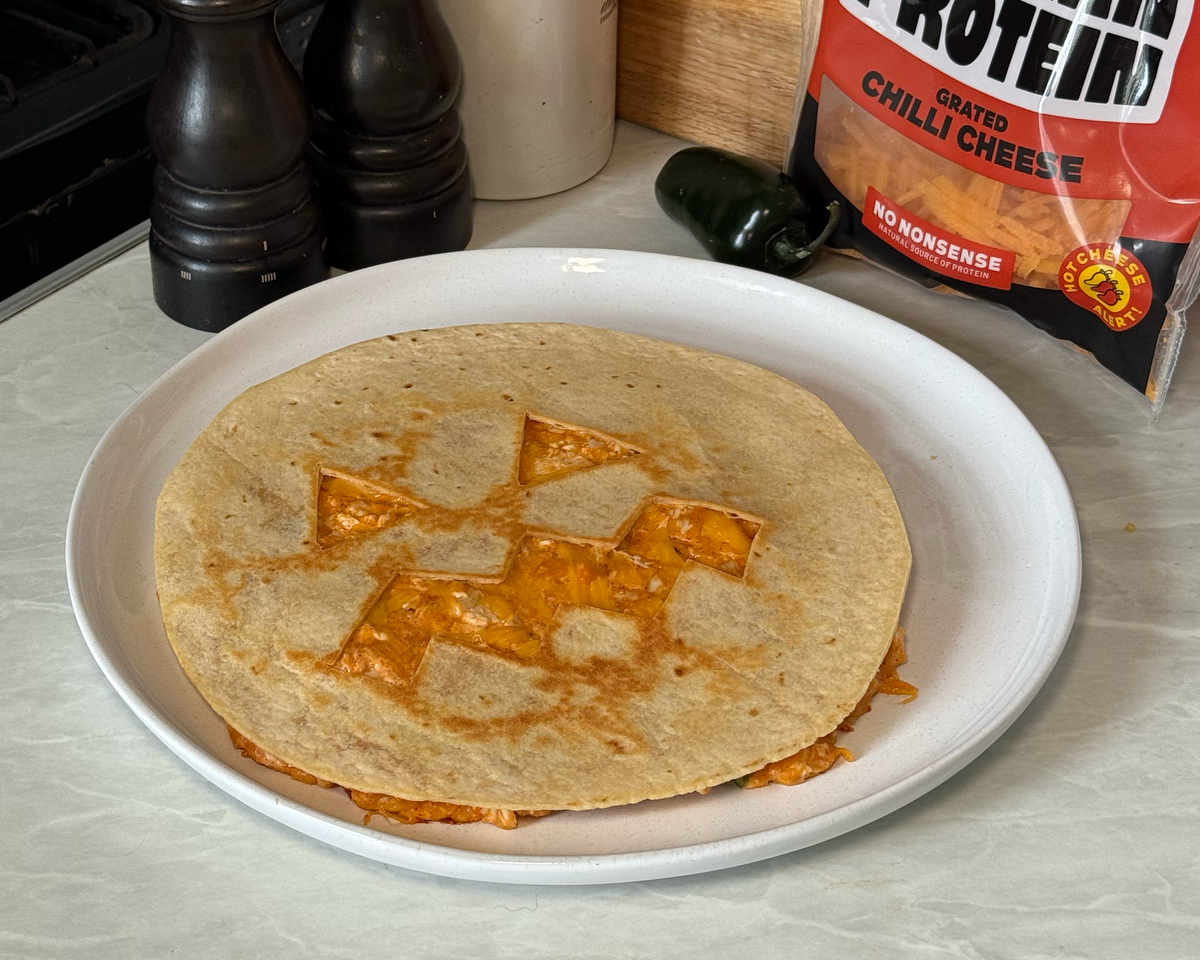 Chilli Cheese & Chicken Jack-o’-Lantern Quesadilla
