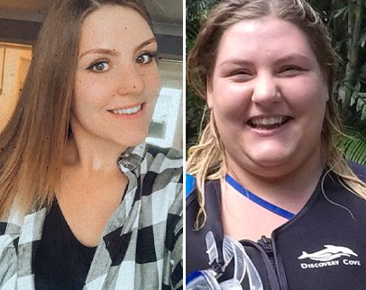 Before and after shots of Sophie McDonald's incredible weight loss