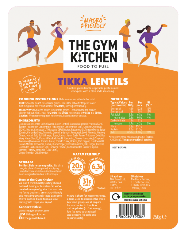 The Gym Kitchen Tikka Lentil Dahl